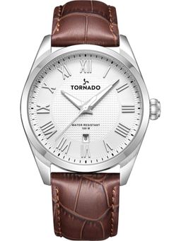 Tornado - Analog White Dial Watch (T8007-SLDW) (M)