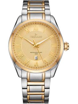 Tornado - Analog Champagne Gold Dial Watch (T8007-TBTC) (M)