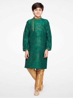 Jeetethnics - Boys Green Kurta Pyjama (Set of 2)