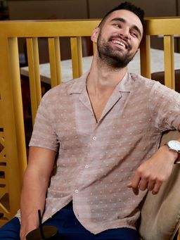 Campus Sutra - Mens Self-Design Buffalo Check Shirt