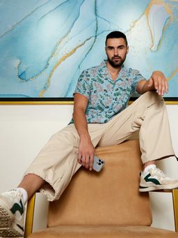 Campus Sutra - Mens Blue Foliage Shirt