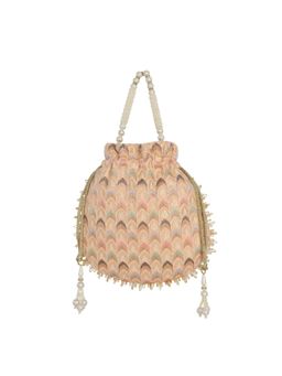 Lavie - Noor Chevron Embriodered - Womens Potli (Peach) (S)