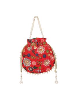 Lavie - Jiya Floral Embriodered - Womens Potli (Red) (S)