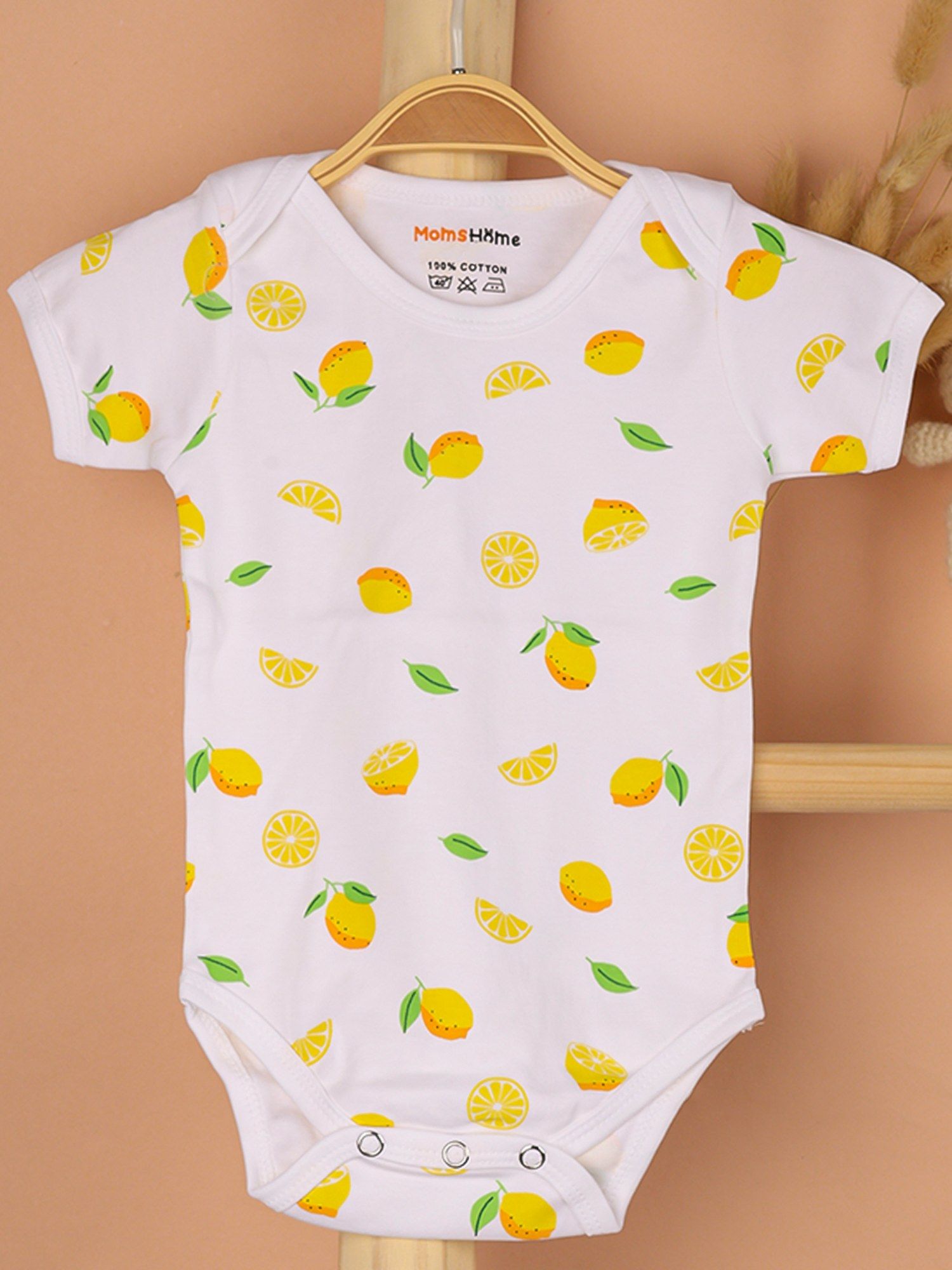 Buy Moms Home Organic Cotton Baby Onesie - Lemon Print (0-3 Months