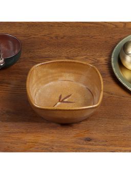 NAKSHIKATHAA - Studio Pottery Brown Square Bowl