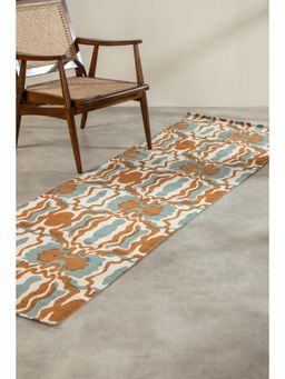 Freedom Tree - Mansara Cotton Beige Printed Rug -2.5 X 8 Ft