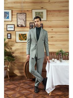 Philocaly - Willow Slim Fit Solid Grey Jacket and Trouser