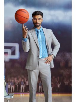 Philocaly - Jackson Set Slim Fit Solid Grey Blazer and Trouser
