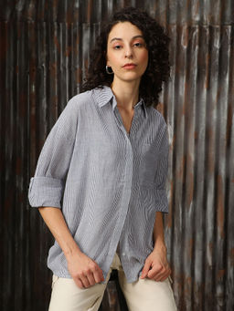 High Star - Blue Stripes Relaxed Shirt