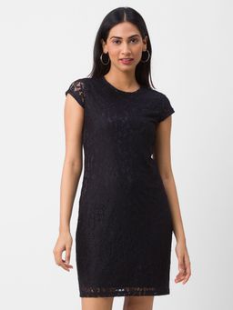 Globus - Black Self Design Dress