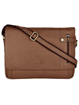 WILDHORN - Brown Classic Leather Messenger Bag for Men