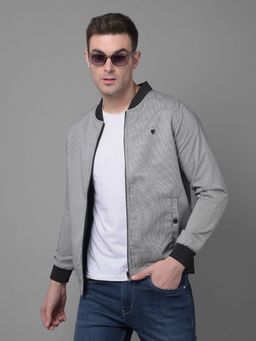 CRIMSOUNE CLUB - Mens Grey Printed Jacquard Jacket