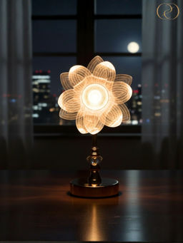 ELARE - Gold Halo Flower Table Lamp