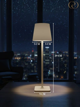 ELARE - Grey Square Shape Base Lamp with Shade