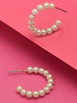 Accessorize London - Women's Romantic Ramble Pearl Beaded Hoop