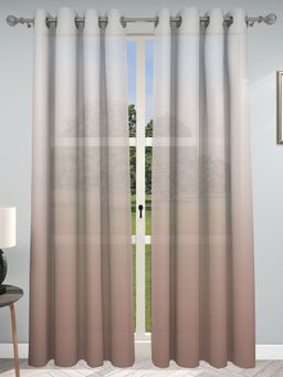 GM - Ombre Sheer Curtains 7 Feet In Peach Shades Curtain (Set Of 2 Panel)