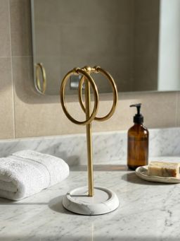 Mason Home - Dual Ring Hand Towel Holder - White