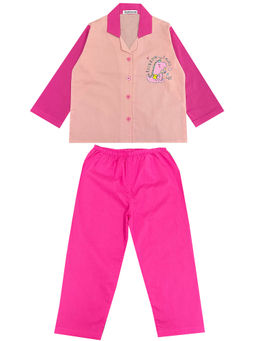 Shopbloom - Pink Unicorn Long Sleeve Kids Night Suits (Set of 2)