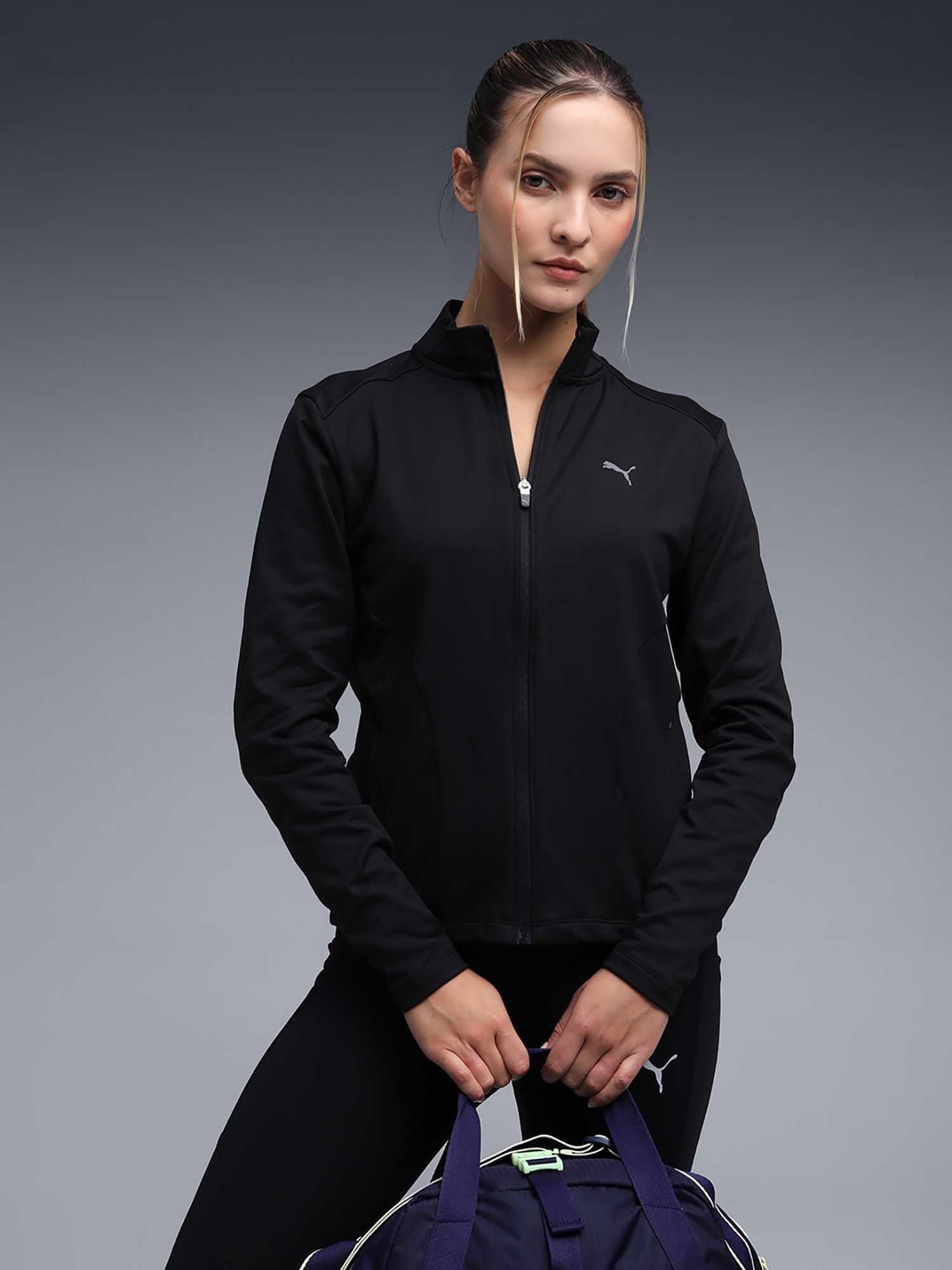 puma Cloudspun Women Black Branded Training Jacket-picture-17