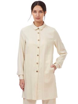Genes Lecoanet Hemant - Beige Rachana Solid Full Sleeves Shirt