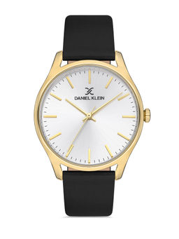 Daniel Klein - Silver Color Leather Strap Watch for Women DK.1.13196-3