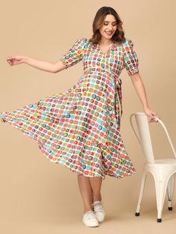 The Mom Store - Living In Colour Maternity and Nursing Wrap Dress with Belt