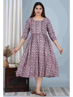 UrbanRang - Blush Rose Jaipuri Print Maternity Dress