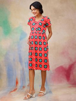 Zelena - Dark Red Maternity Feeding Dress