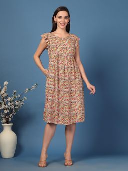 Zelena - Ditsy Yellow Maternity Nursing Dress