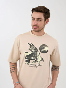 DCYPHR - Discovery Men's World Explorer Graphic Tee - Ivory Mist