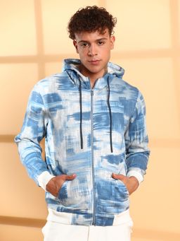 Campus Sutra - Men Multicolor Abstract Strokes Hoodie