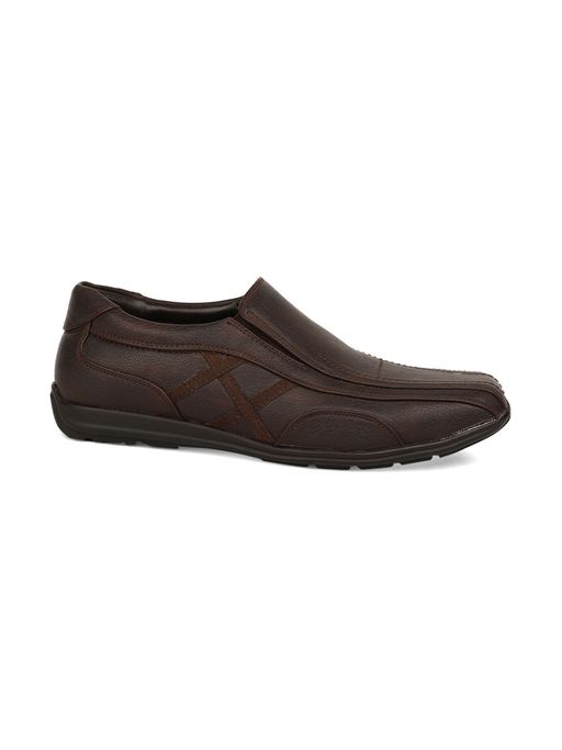 Buy Bata Solid Brown Mocassins Online