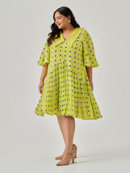Neeti and Mudita - Green Dazzle Day Knee Length Dress