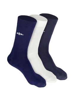 Heelium - Bamboo Crew Socks for Men - Thin & Light - 3 Pairs - Grey - White - Navy Blue