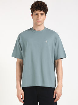 Calvin Klein - Mens Blue Solid Casual T-Shirt