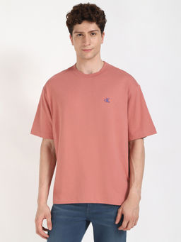 Calvin Klein - Mens Pink Solid Casual T-Shirt