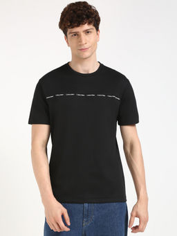 Calvin Klein - Mens Black Solid Casual T-Shirt