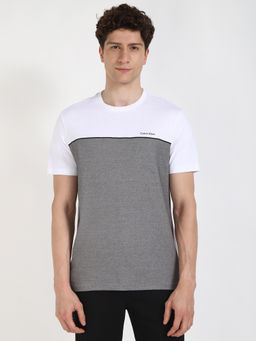 Calvin Klein - Mens Grey Colorblock Casual T-Shirt