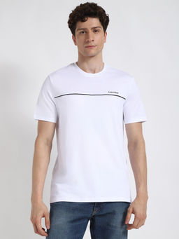 Calvin Klein - Mens White Colorblock Casual T-Shirt