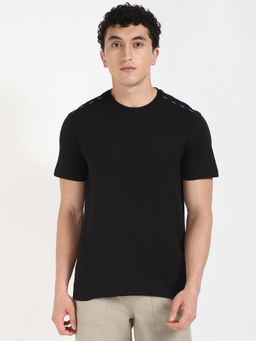 Calvin Klein - Mens Black Solid Casual T-Shirt