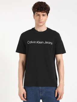 Calvin Klein - Mens Black Solid Casual T-Shirt