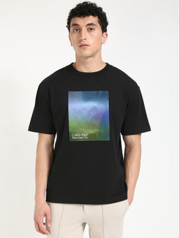 Calvin Klein - Mens Black Printed Casual T-Shirt