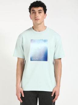 Calvin Klein - Mens Blue Printed Casual T-Shirt