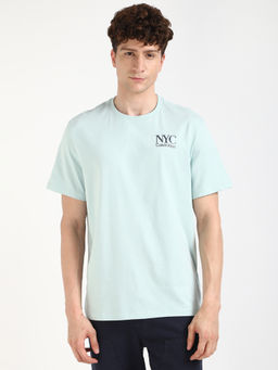 Calvin Klein - Mens Blue Solid Casual T-Shirt