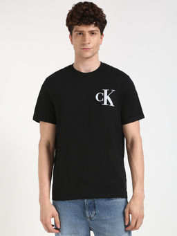 Calvin Klein - Mens Black Solid Casual T-Shirt