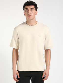 Calvin Klein - Mens White Solid Casual T-Shirt