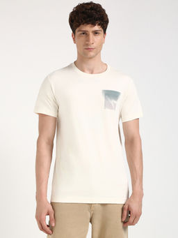 Calvin Klein - Mens White Solid Casual T-Shirt