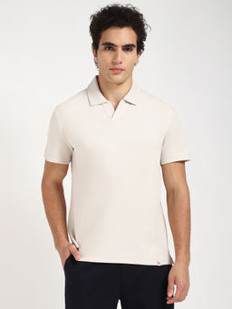 Calvin Klein - Mens White Solid Casual Polo T-Shirt