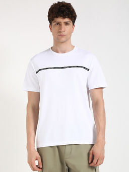 Calvin Klein - Mens White Solid Casual T-Shirt