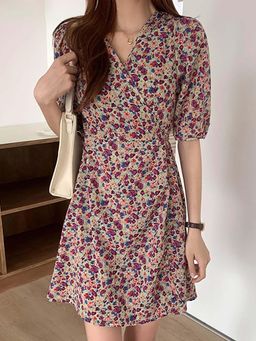 Outzidr - Purple A Line Dress